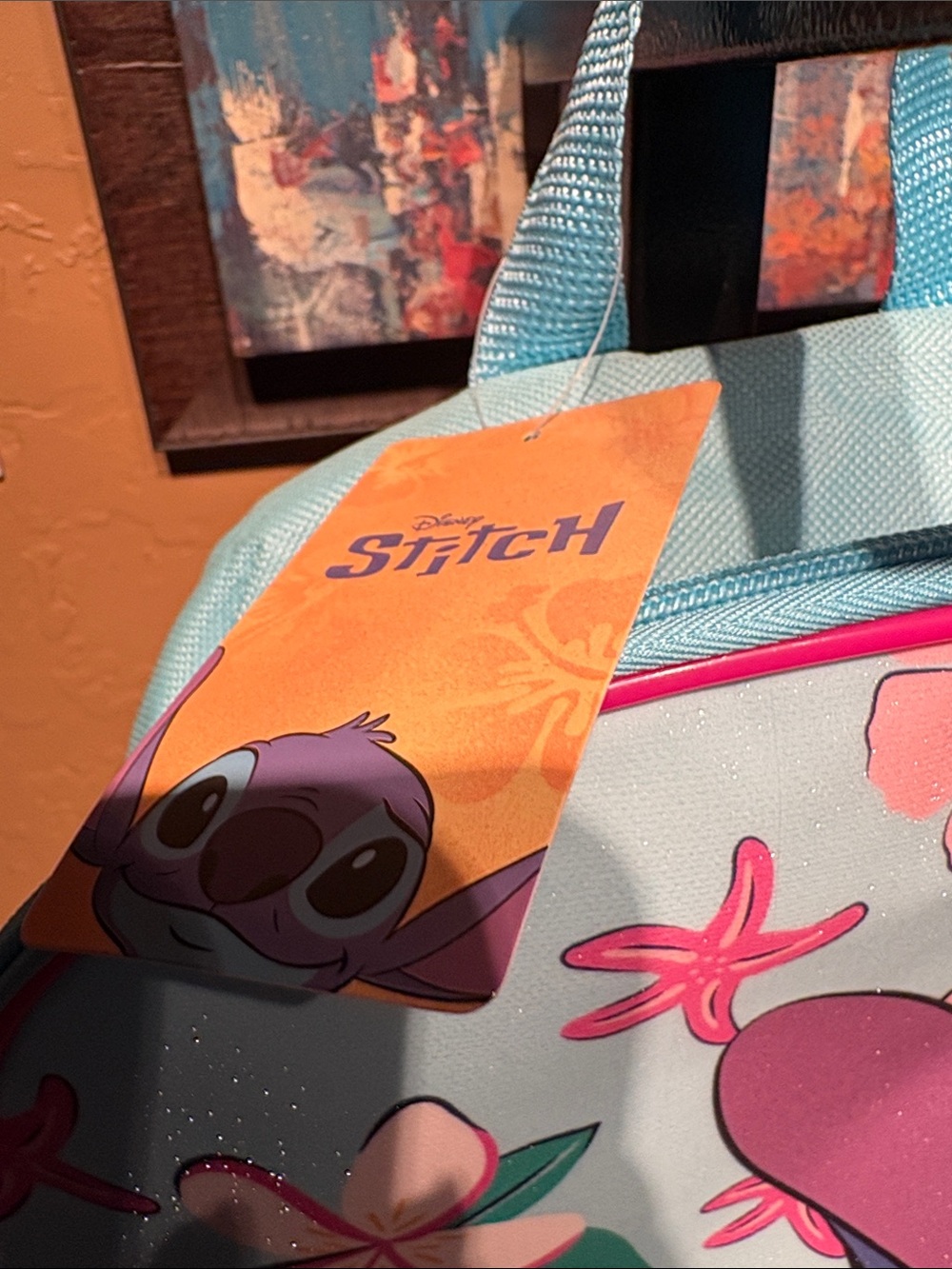 Disney NWT Lilo & Stitch Pink & Blue Kids Backpack with Matching Lunch Box - Picture 2 of 7